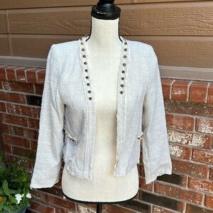 Lovers & Friends x BECAUSE IM ADDICTED En Vogue Studded Jacket in Cream Size XS